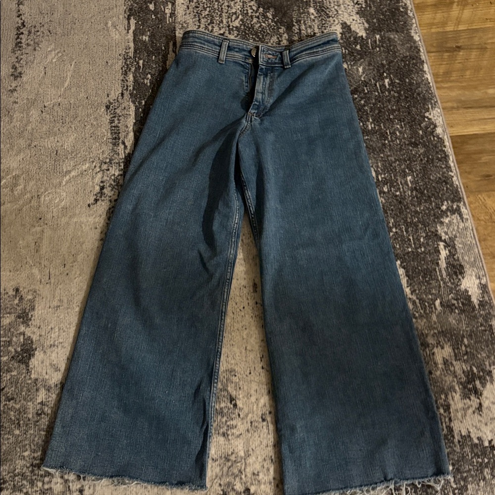 Zara Dark Blue Flare Jeans - Picture 2 of 4